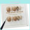 Handmade Autumn Winter New Style Big Diamond High-end Simple And Elegant False Nail Sticker With Detachable Design For Women