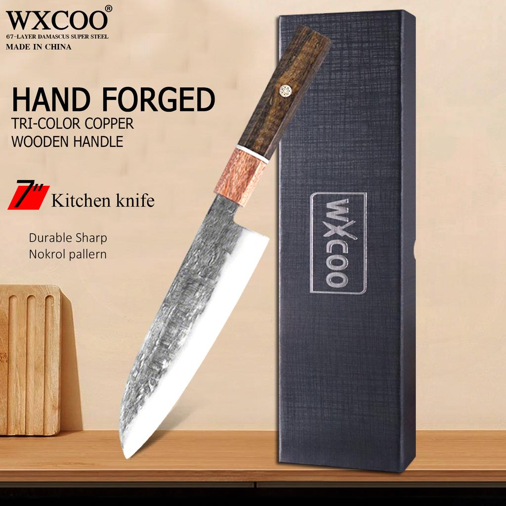 WXCOO High Carbon Steel Chef Knife Japanese Professional Kiritsuke Kitchen Knives Sharp Meat Cleaver Handmade Butcher Knife