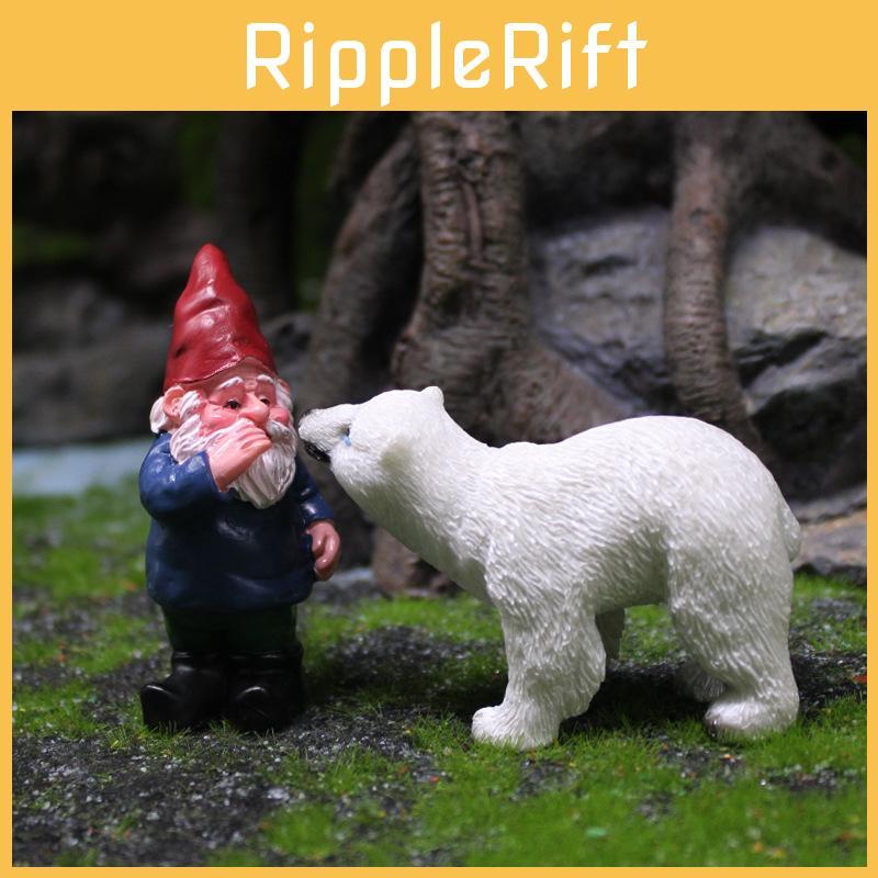 Dwarf And Arctic Bear Resin Garden Decor With Creative Micro Landscape For Events And Gifts