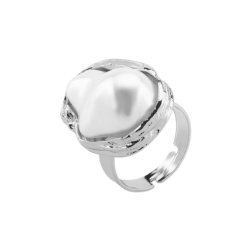 European and American Baroque Geometric Pearl Flower Jewelry Set Retro Temperament Earrings Bracelet Necklace Ring