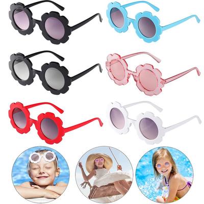 Girls Fashion Streetwear Outdoor Product Trend Children Sunglasses Flower Shape Vintage Sun Glasses