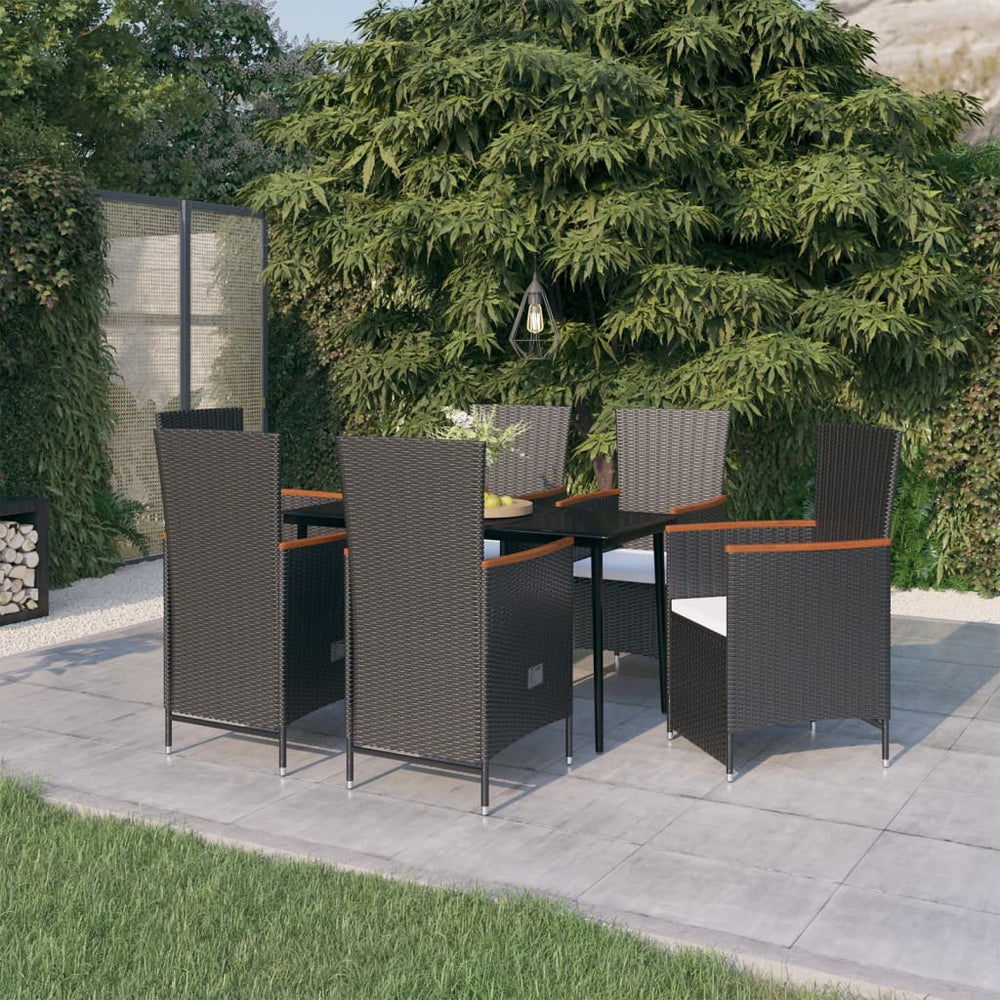 Ensemble à manger de jardin avec coussins 7 pcs