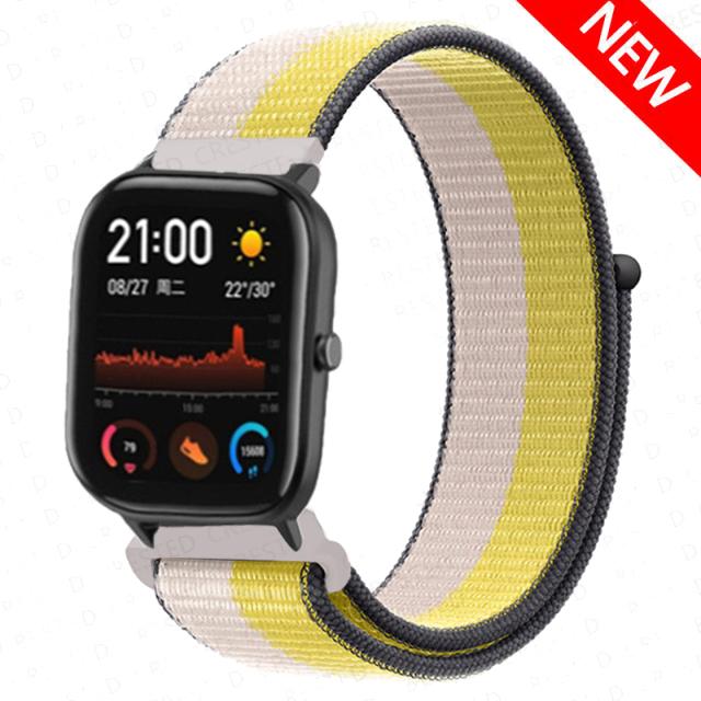 20mm 22mm Watch Band For Amazfit GTS/2/2e/4/3/mini GTR 4/2/3/Pro 47mm stratos 3 Nylon Bracelet pulseira correa Amazfit bip strap