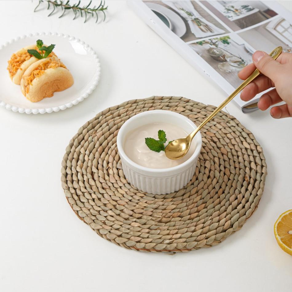 Natural Handmade Grass Weaving Pu Grass Meal Mat Weaving Sand Pot Insulation Mat Cup Mat Tea Mat