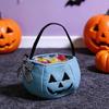 Durable Candy Storage Bag Halloween Pumpkin for Kids, Trick or Treat Tote Eye-catching with Handle, Reusable Snack Bucket Party Favors