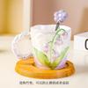 European Ceramic Lily of The Valley Cup with Spoon Three-dimensional Relief Flower Mug Exquisite Afternoon Tea Flower Teacup New