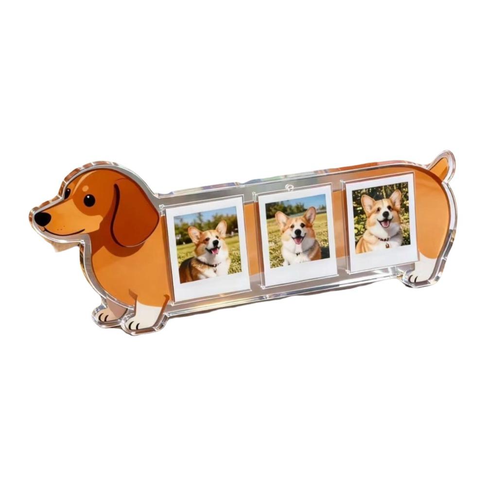 

Animal Shape Acrylic Photo Frame 3 Inches Dog Shaped Picture Frame Desktop Display Style 6