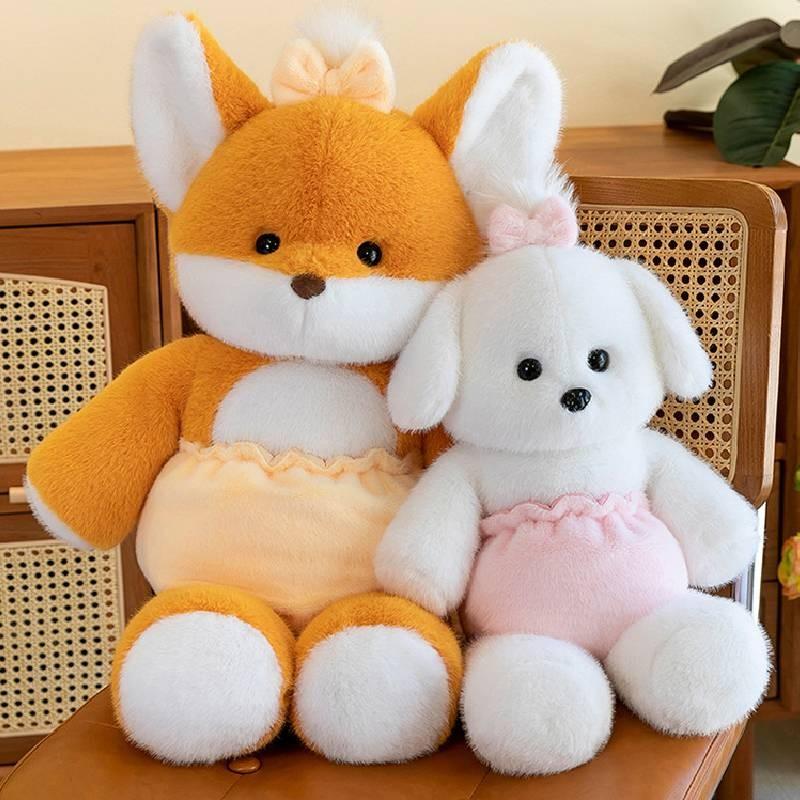 Adorable Plush Fox Elephant Doll Cozy Stuffed Toy Creative Soft Animal Gift 45cm 60cm