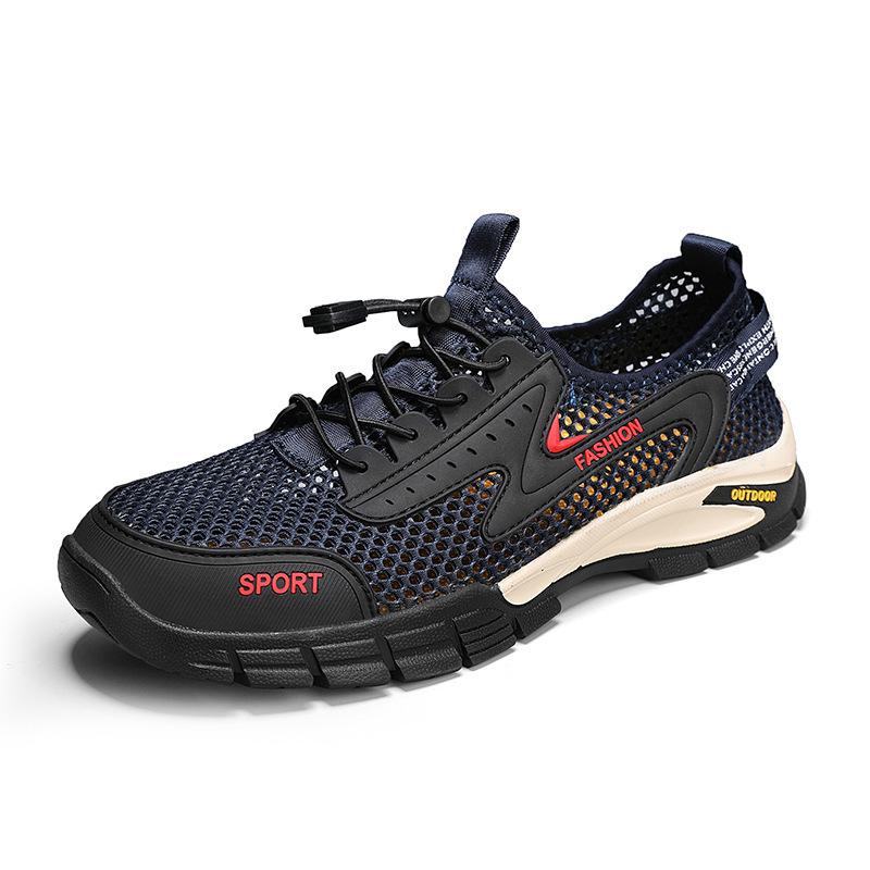 

New large size outdoor mesh cloth shoes sports and leisure mountaineering hiking breathable shoes 38 синий