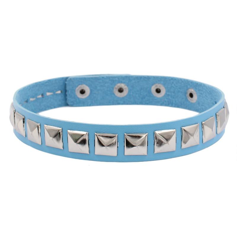 Damski Punkowy Naszyjnik Choker z PU Skóry z Kwadratowymi Nitami Hip Hop Damski Dziewczęcy Biżuteria na Imprezę 2025 Akcesoria na Szyję