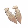 2025 Spring and Autumn New Fashion Versatile Pointed Baotou Medium Low Heel Roman High Top Women's Sandals 5CM Large Size