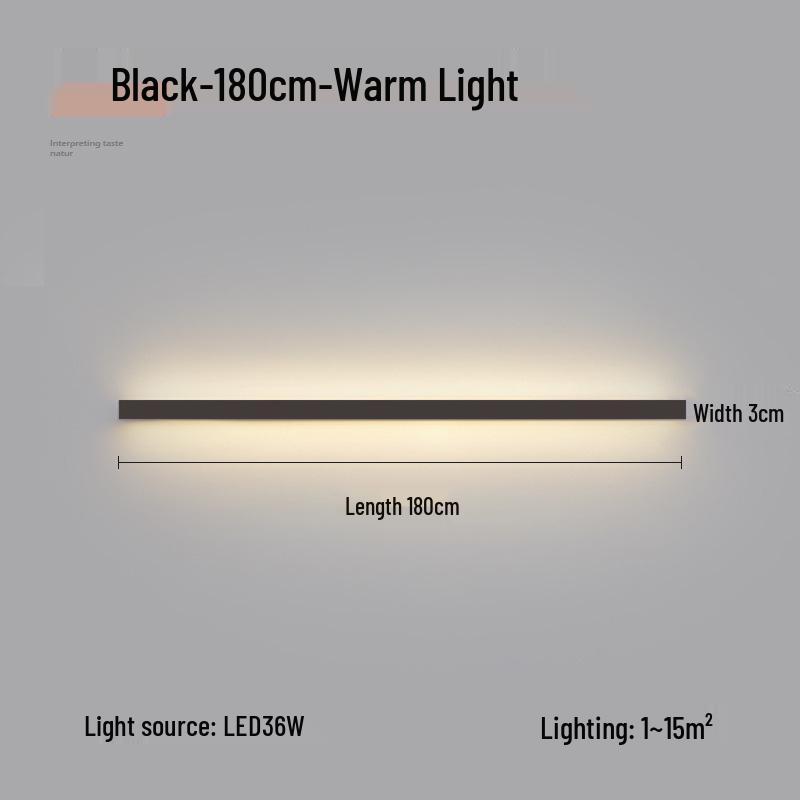 Minimalist Modern Long Strip Wall Lamp for Bedroom, Living Room, or Sofa Side