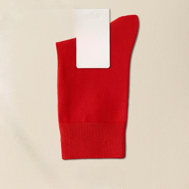 

Женские весенне-осенние новые носки-трубы без косточек из чистого хлопка, антибактериальные, против запаха 1 pair красный