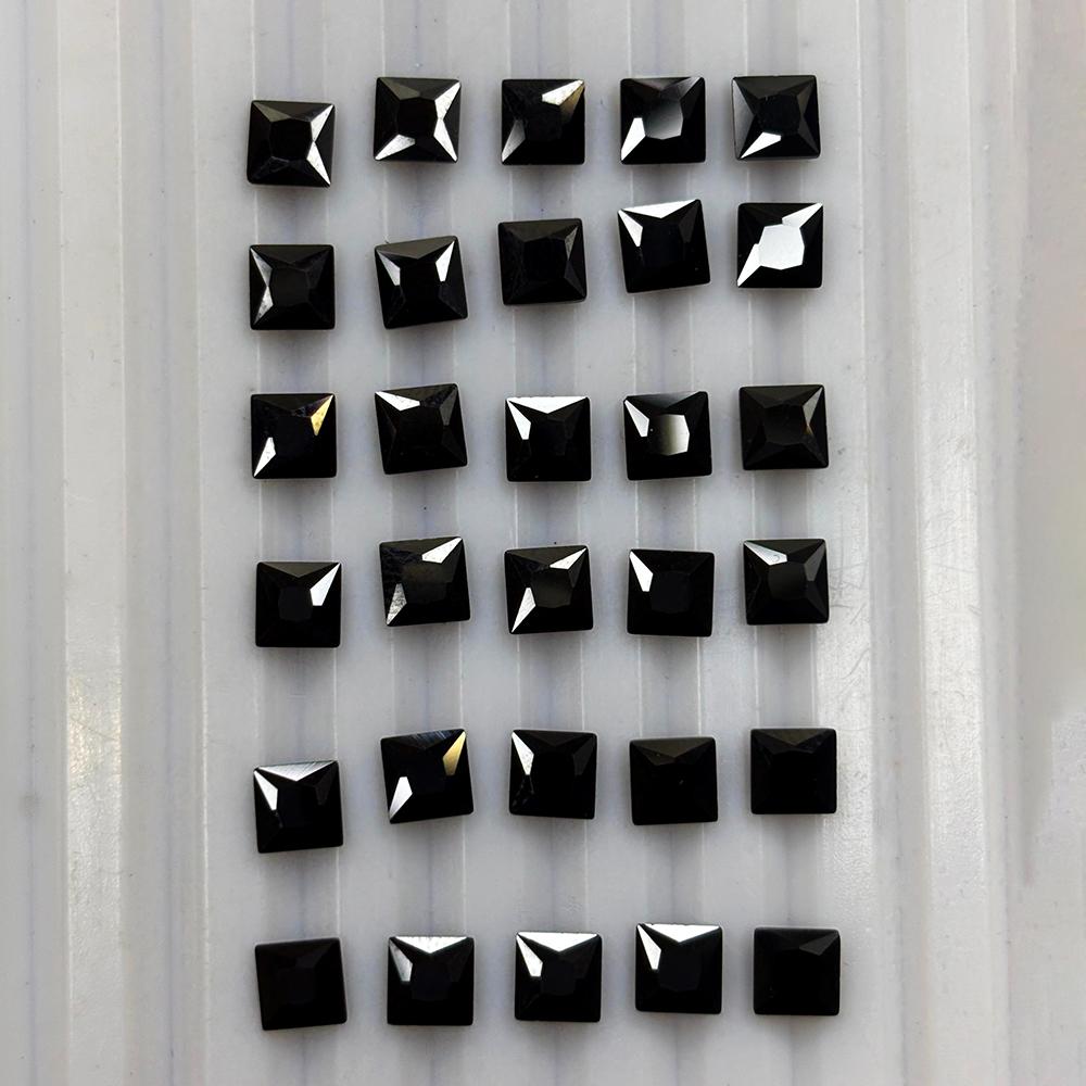 Natural Black Sapphire Square Cut Certified 5x5 Mm 5.40 Ct Gemstone Free Gift