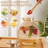 Snail Glass Pitcher 2.5L 84oz Large Iced Tea Pitcher with Handle Lids for Fridge Door Water Jug Sun Tea Bottles Cold Water Cups
