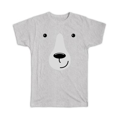Geschenk-T-Shirt : Süßes Eisbären-Gesicht Wildtier Tierwelt Lustige Zeichnung Kinderzimmer