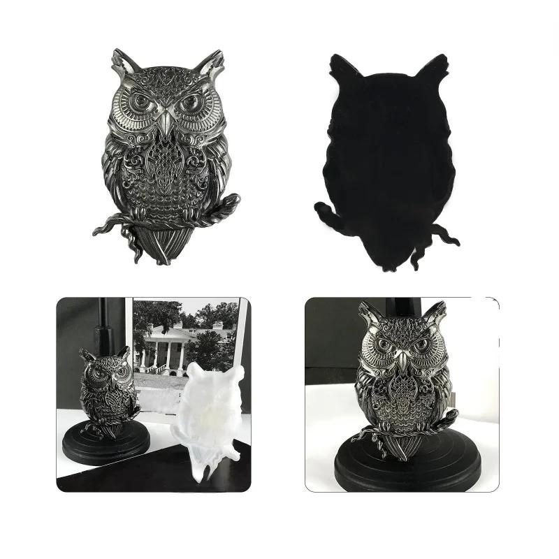 Creative Owl Ornaments Epoxy Resin Mold DIY Wall Hanging Desktop Ornaments Half Three-dimensional Owl Silicone Mold Home Decor