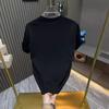 T-shirt alla moda a maniche corte da uomo, nuova per l'estate, girocollo, tinta unita, vestibilità ampia e versatile, maglia base a mezza manica, top alla moda