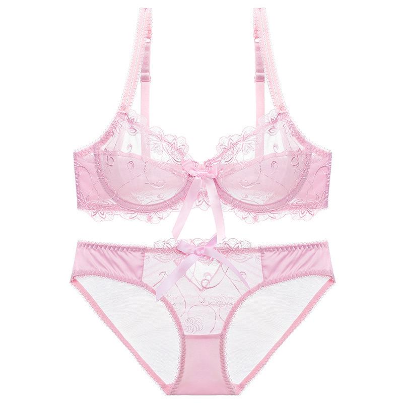 Sexy Plus Size Lingerie Set: Sheer, Anti-Sag, Lace Bra for Smaller Bust Look