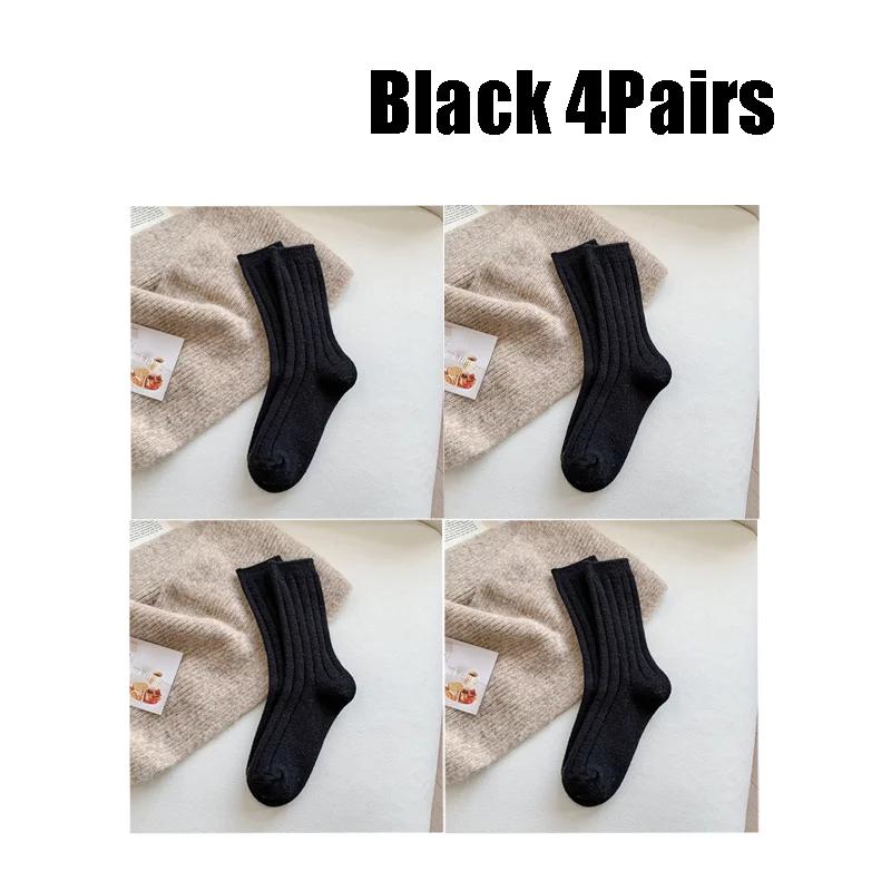 Novas meias de inverno femininas, meias de lã de caxemira, grossas, quentes, meias femininas, meias japonesas, moda harajuku, cor sólida, meias térmicas longas