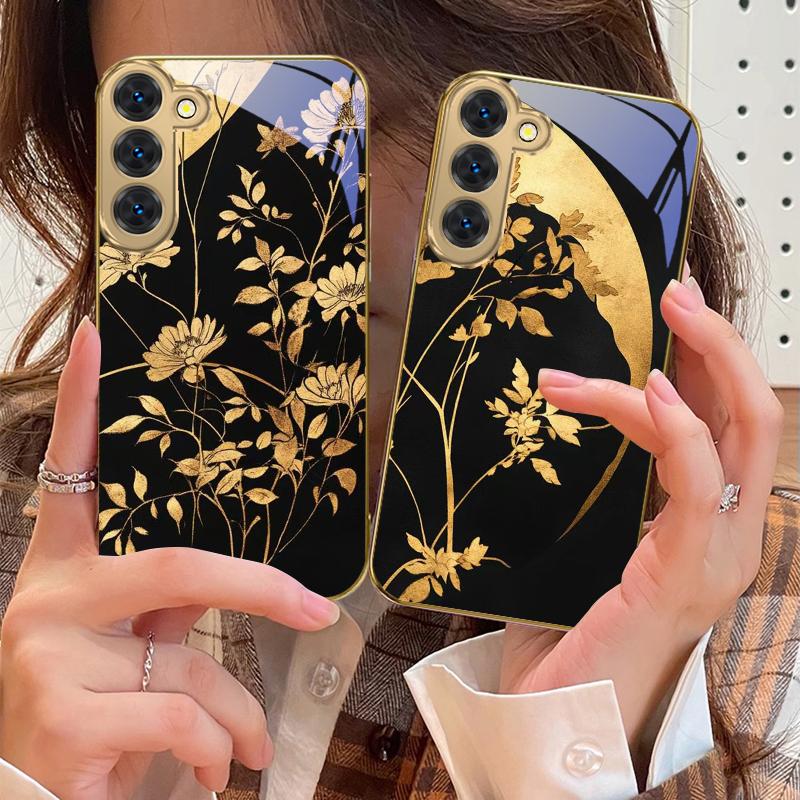 Cypress Forest Scenery For Samsung Galaxy S26 S20 FE S21 S22 S23 Plus S24 Ultra 25Ultra S21+ S9 S22 S8 Golden Glass Phone Case