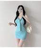 Korean Dongdaemun Slim Knit Dress - Sleeveless, Sash-Detail, Sexy & Elegant Femininity Style