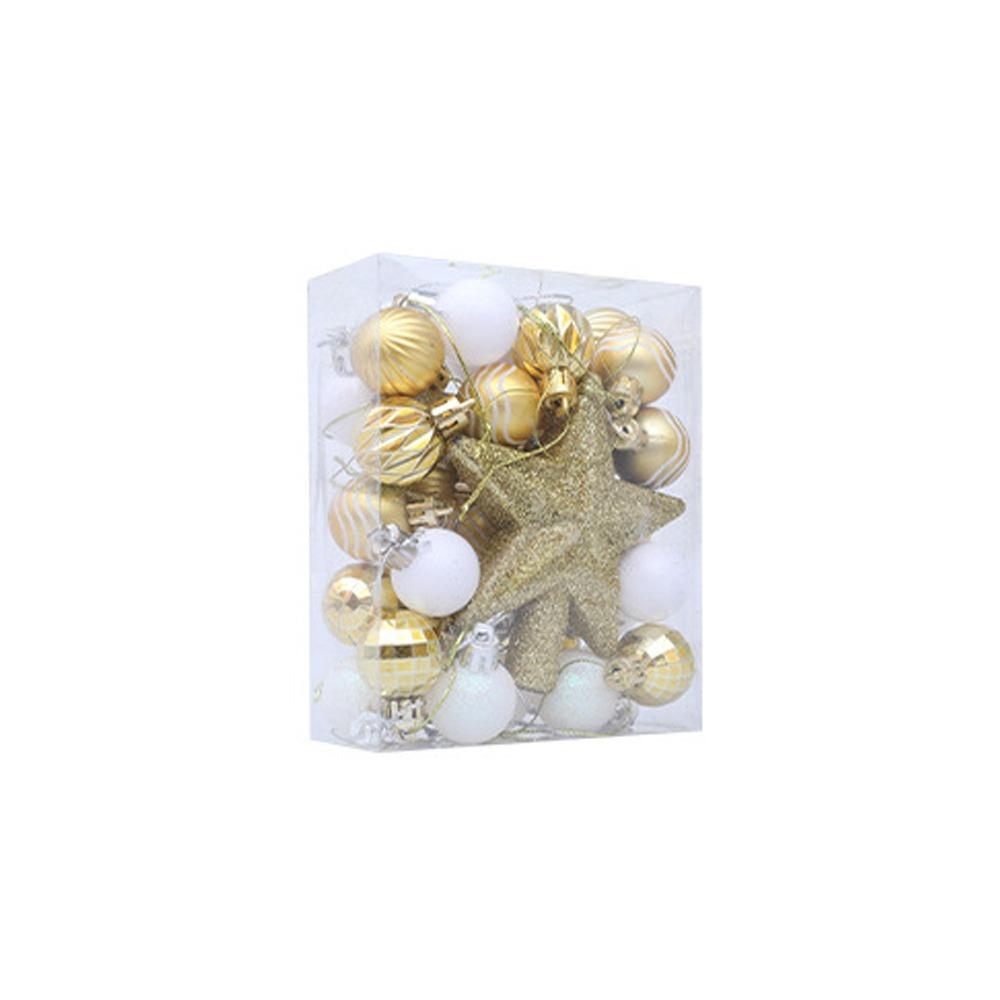 36pcs Glitter Christmas Baubles Plastic Christmas Tree Topper Xmas Tree Hanging Ball  Holiday Party