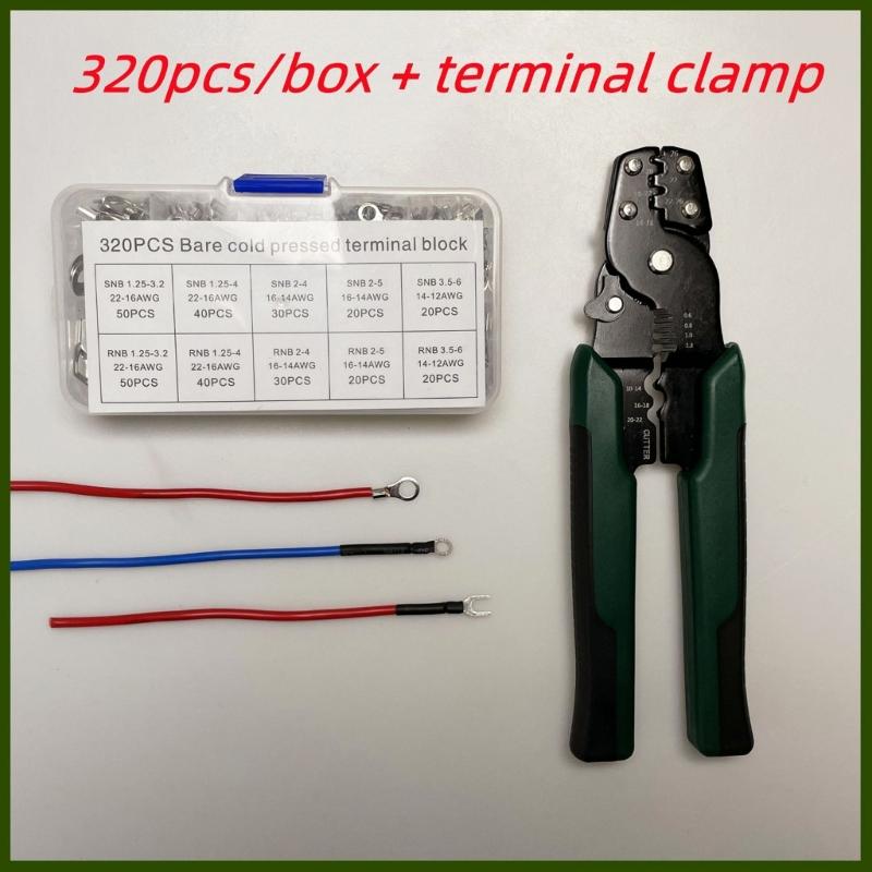 320 Pcs Non-Insulated Ring Fork U-Terminal Connector Wire Connector Durable