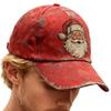 Santa Claus printed baseball cap Christmas baseball hat red Santa Claus Merry Christmas hat washed baseball cap Versatile