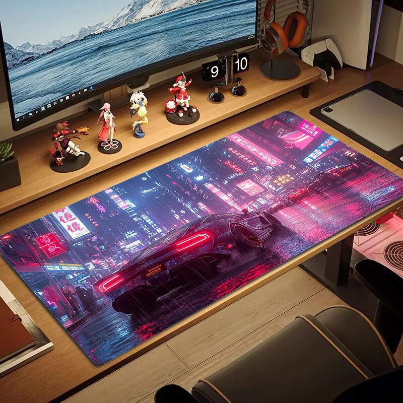 Cyberpunk Color Mouse Pad Large Gaming Table Cushion Non-slip Laptop Tablet Big Mousepad XXL Mat Mini PC Playmat With Lock Edge