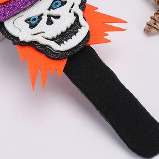 Bunte Klatscharmbänder Halloween Glitzer Filzarmband, Cartoon Kürbis Totenkopf Katze Spinne Feiertagsthema Armband Klapparmband, Partygeschenke für