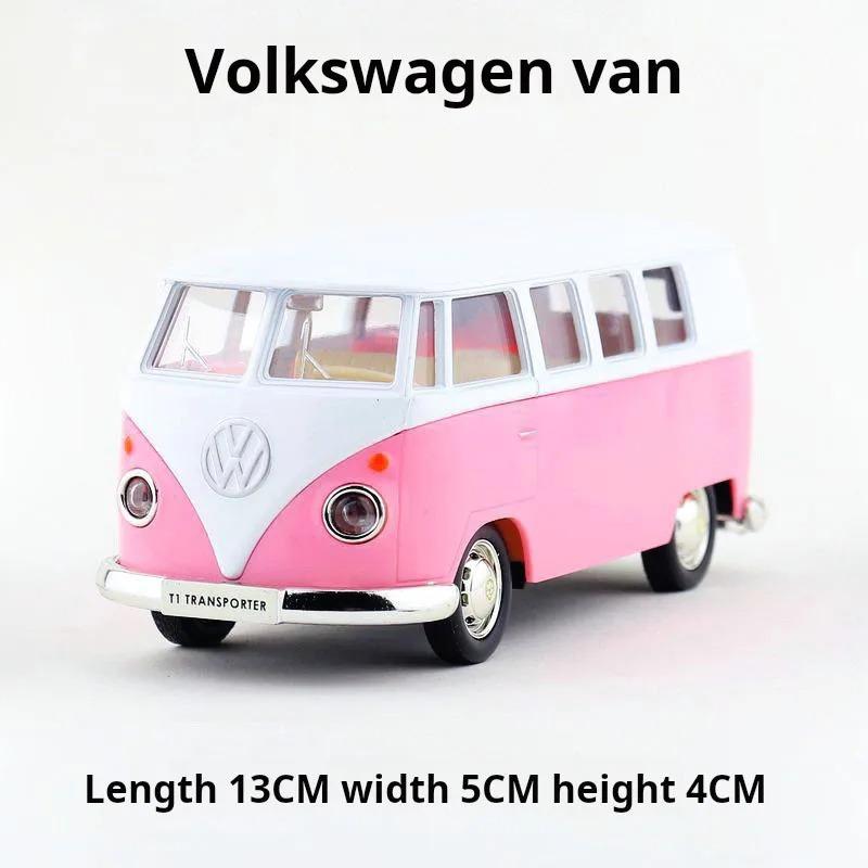 1/36 Scale Retro Bus T1 Transport Cars Diecast Metal Vehicle Model Hot Wheels Premium Collect Metal Auto Miniature Gift Kids Toy Boys