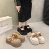 Small man heightens platform Mary Jane single shoes women's 2025 spring and summer new Japanese retro versatile bag head half slippers