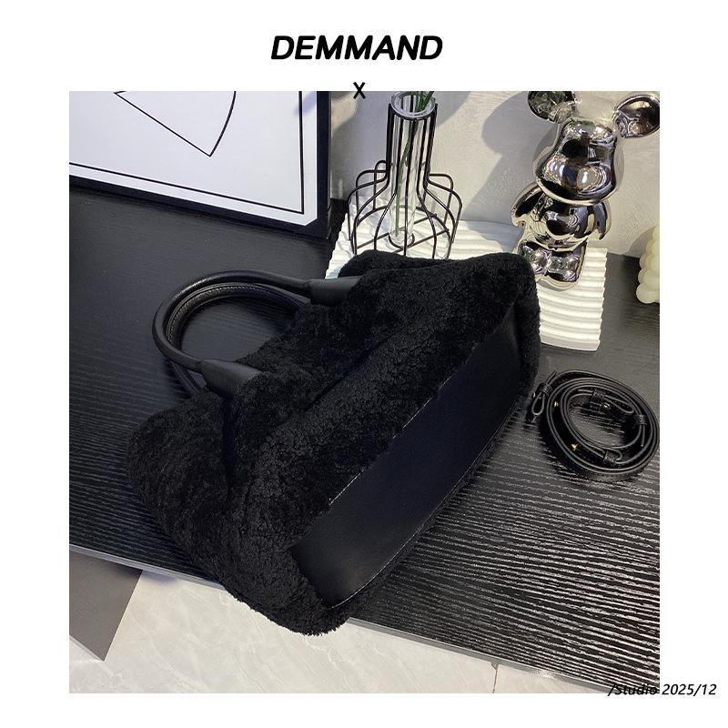Large Capacity Simple Winter Women's Bag 2025 New Trendy Fashion Handbag One-shoulder Wool Foreign Style Tote Bag