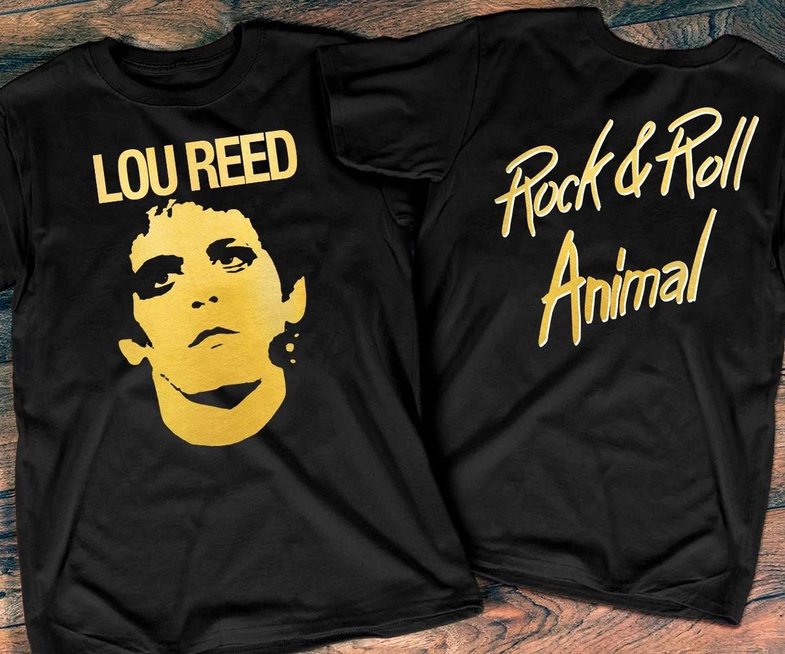 Vtg Lou Reed Rock & Roll Animal Cotton Black Unisex 2 Sided Shirt TU677 M