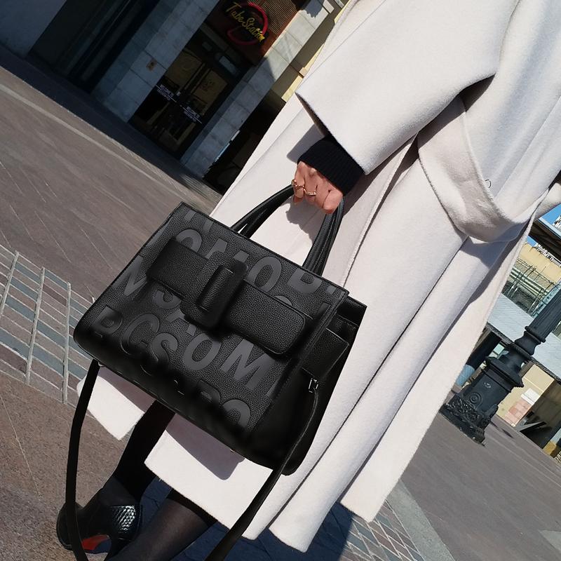 Women Shoulder Leather Bag Fashi Handbag Retro Embossing Leather Ladies Shoulder Bag Large Tote Purse Women Handbag Tote Bag