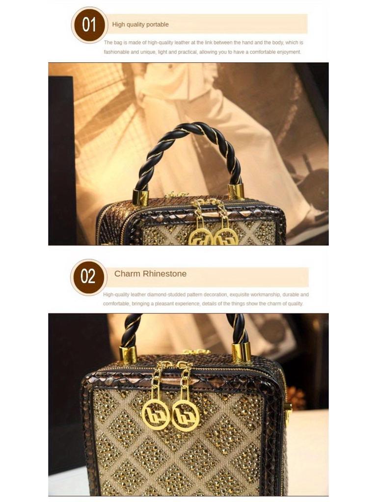 2025 Hong Kong Diamond-Studded Princess Diana Luxury Handbag - Women's Versatile, Fashionable Small Bag