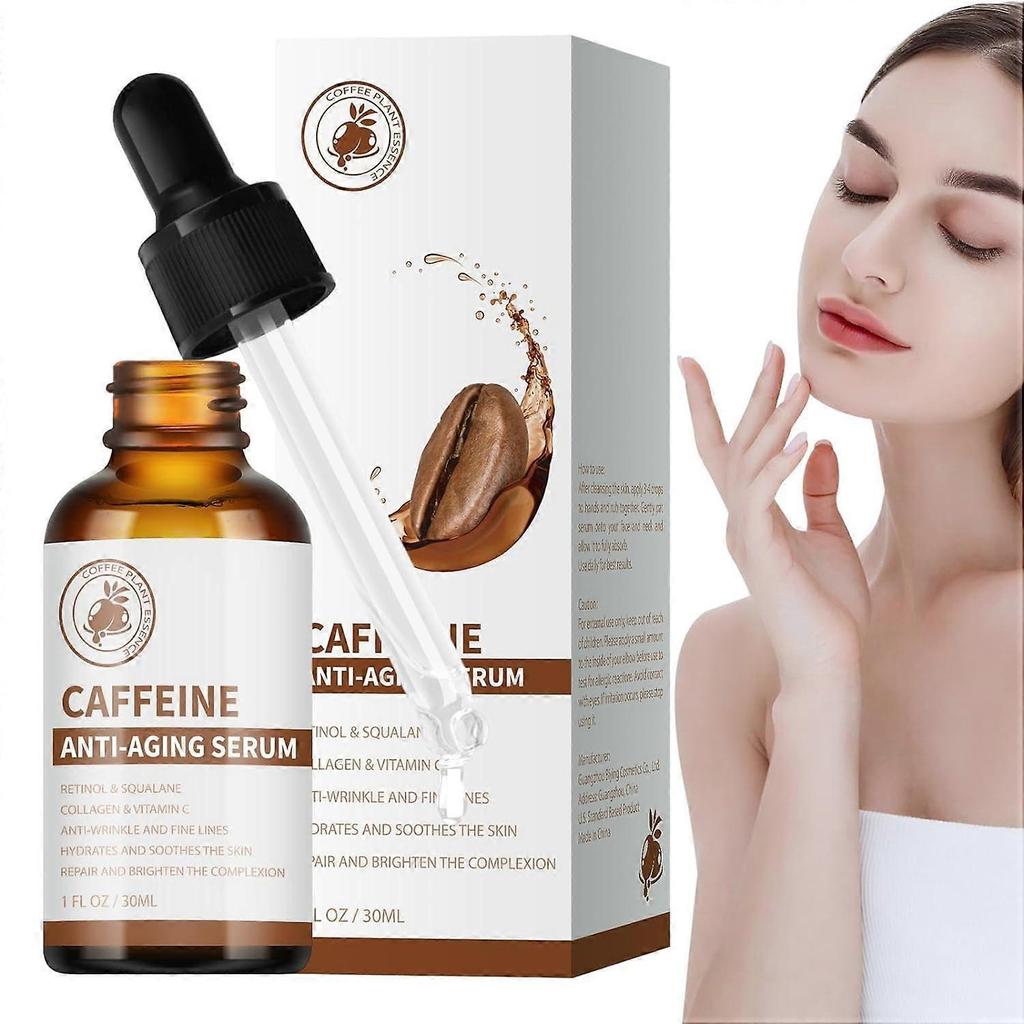 Caffeine Anti-aging Serum, Caffeine Face Serum & Under Eye Serum, Anti-Aging Face Serum with Vitamin C, Firming Hydrating Face Serum Reduce Wrinkles