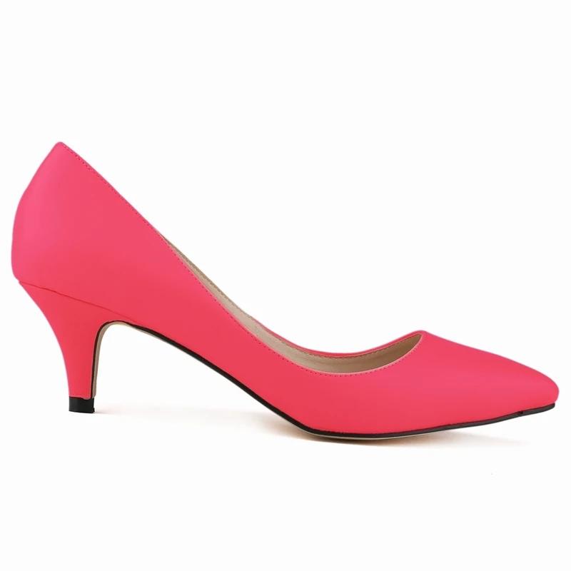 Classic Sexy Pointed Toes Women Pumps Solid Color 5cm Low Med Kitten High Heels Spring Brand Design Dress Wedding Shoes Big Size