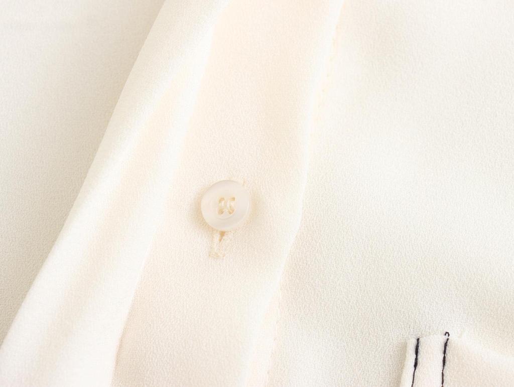 2025 Spring European & American Style Women's Color Block Topstitched Shirt