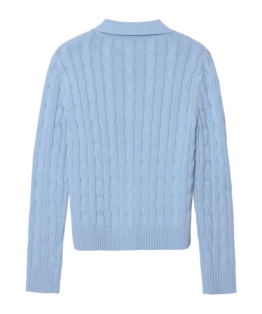 LEFTSEOUL Screw Collar Knit [Sky]