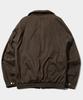 Placestudioman Pull-Up Suede Minimal Western Cut Collar Zip-Up Jacket [Brown]