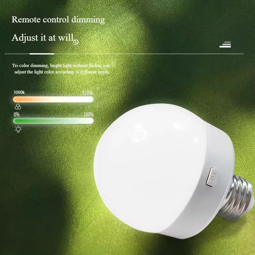Rechargeable LED Bulb E27/E26 RGB Remote Control Stepless Dimming Tricolor Light For Wall Lamps Chandeliers Table Lamps Timer