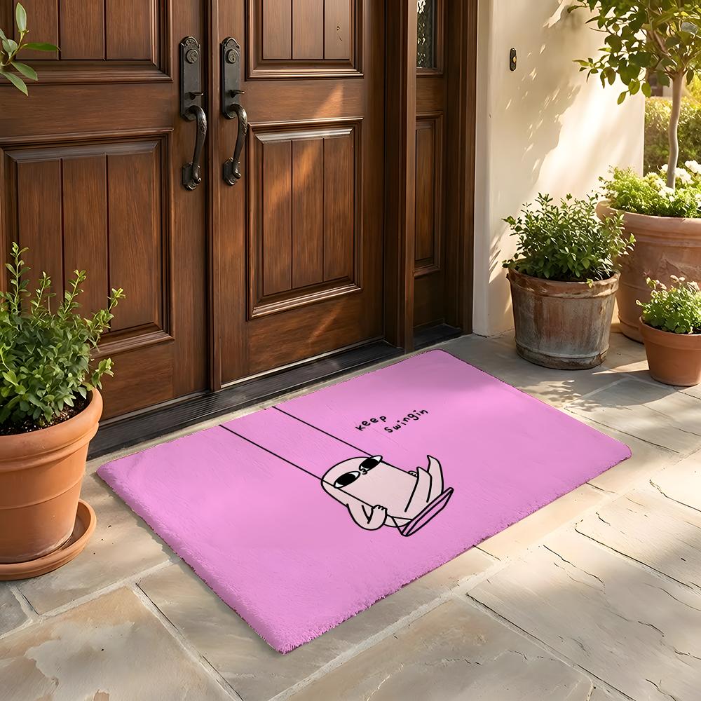 Floor Mat Soft Flannel Rug Non-Slip Absorbent Mat for Bathroom Bedroom Home Decor Anime Cute K-ketnipzS