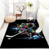 1PC Colorful Ice Hockey Player Illustration Carpet for Living Room Bedroom Sofa Home Decor Rus Non-slip Floor Mat Luxury Gift