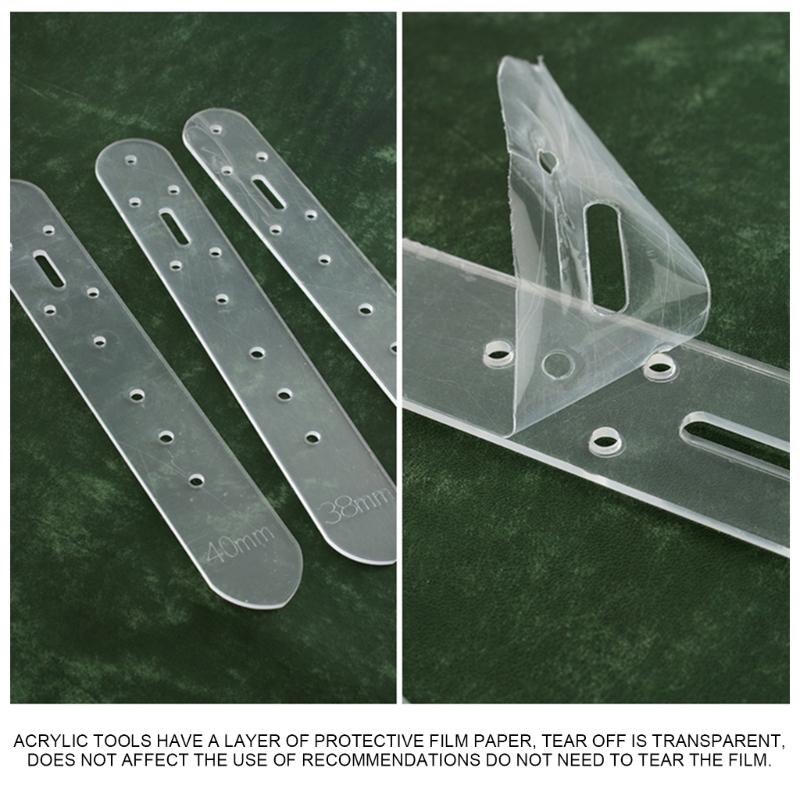 5Pcs Clear Acrylics Belt Hole Punching Templates Leather Belt Hole Positioning Templates 5 Size 25mm 30mm 35mm 38mm 40mm