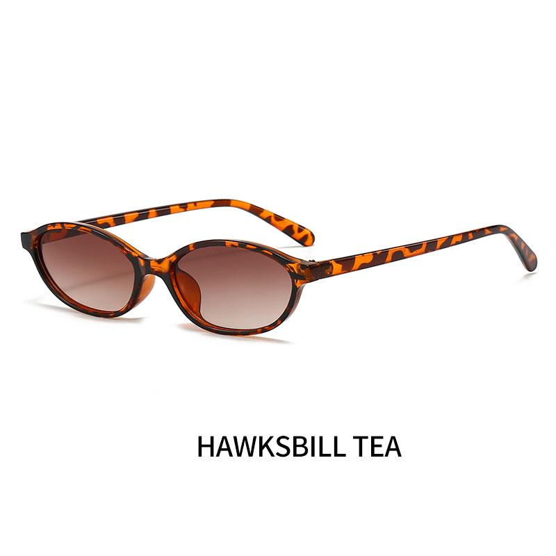 

Trendy Tortoise Shell Black Oval Sunglasses Gradient Brown Lens Round Women Men Sun Glasses Female UV400 Other