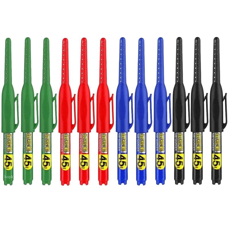 45mm Tip Waterproof Long Head Marker Pen set Quick-Dry Ink for Woodworking Construction Deep Hole Non-Toxic Black Red Blue White