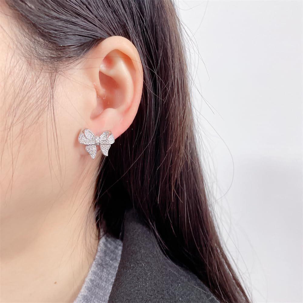 1 Pair Korean New Fashion Butterfly Earrings For Women Punk Rhinestone Style Cute Girl Zircon Stud Earrings Kpop Jewelry