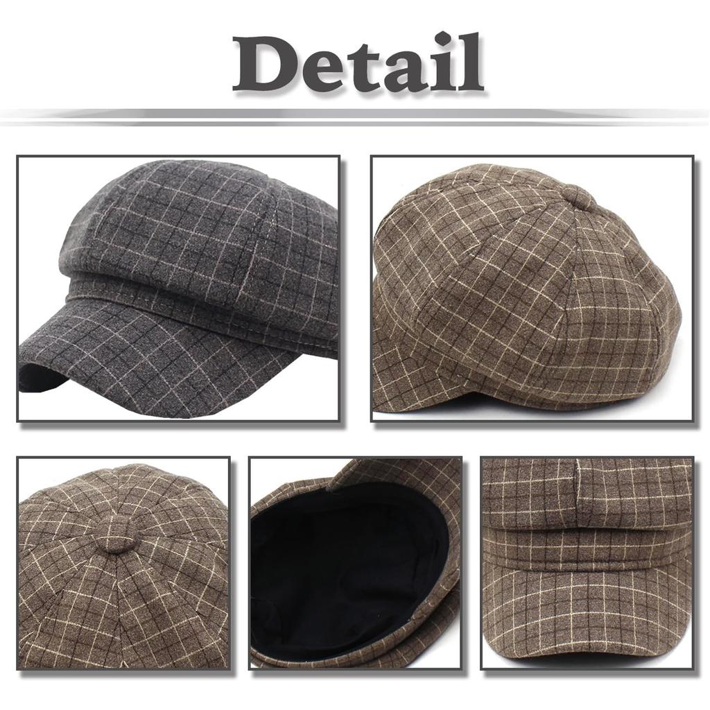 Tattersall CZ286 [White Fang] Casquette, Check, Autumn/Winter Hat, Stylish, Adult, Women's (Khaki)